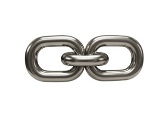 Obraz premium Isolated Metal Chain Links Symbolizing Connection Strength