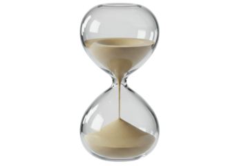 Isolated Hourglass Timer Depicting Time Running Out