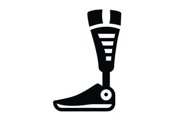 prosthetic leg vector icon illustration