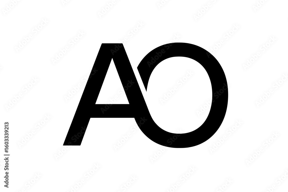 Fototapete ao logo oa monogram. initial letter a and o combination. modern, minimalist, elegant icon for busine