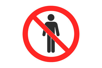 No entry for pedestrians sign. Stop and prohibition symbol. Restricted area concept. Warning for no public access. Authorized personnel only vector icon. Safety regulation.