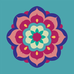 Colorful Mandala with Petal-Shaped Elements