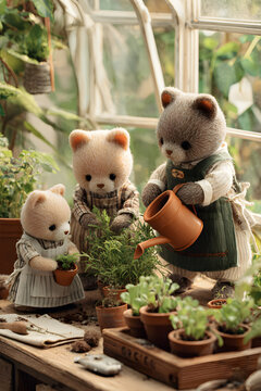 Feline Green Thumbs: A Whiskered Family's Herb Garden Adventure