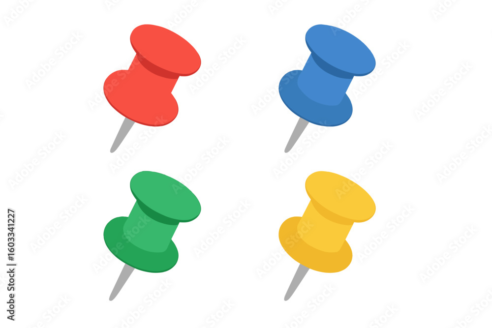 Poster pushpin flat icons set. pointer of location on the map. map pins. indicative marker for applications