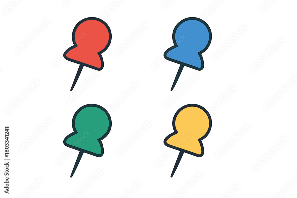 Poster set of map pointers, pushpin icons for location. gps navigation marker symbol collection. colorful p