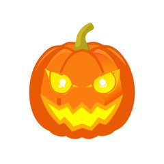 A spooky cartoon jackolantern with glowing eyes for halloween designs