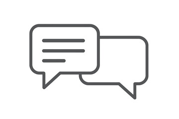 Fototapeta premium Message bubbles icon for communication and dialogue. Speech bubble vector for chat, comments, and online conversation. Simple line art design for forum or feedback symbol.