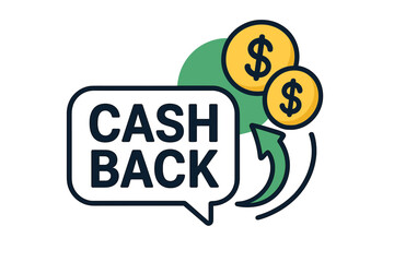Cash back service icon. Money refund concept. Return money. Financial savings. Commission reward. E-commerce promotion. Getting bonus cash. Loyalty program. Online shopping.