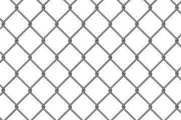Naklejka premium Metal chain link fence seamless pattern. Wire mesh texture background. Industrial grid for prison, security barrier, or cage. Vector illustration for secured property design.