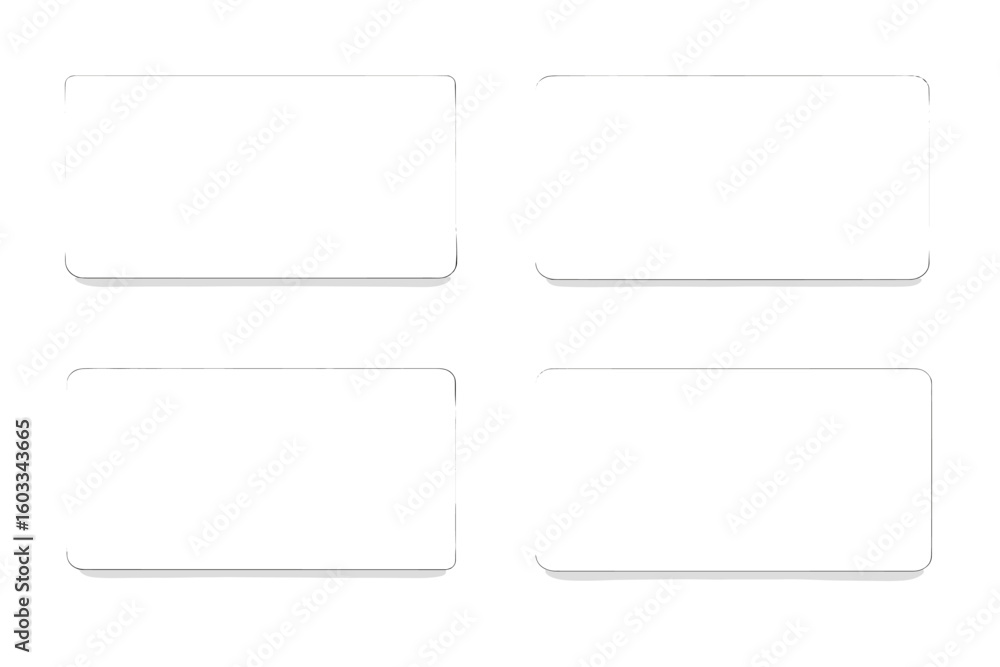 Poster white paper cards with shadow. set of 4 blank vector banner templates. empty realistic sheet for mes