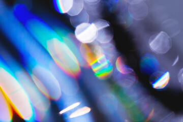 Dreamy Prism Refractions and Bokeh in Abstract Light Blur