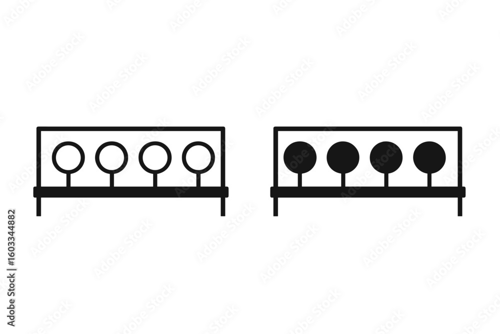 Poster minimalist linear and solid conceptual icons for web, app interface, success series. editable outlin