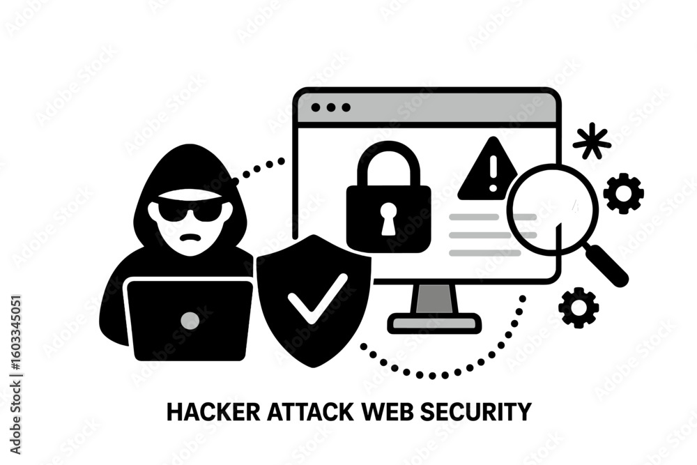 Poster cybersecurity concept. hacker attack, web security, data protection, online privacy. computer virus,
