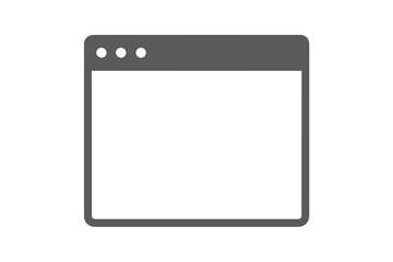 Simple flat vector browser window icon, internet browser interface, modern UI element, minimalistic webpage design, digital web navigation, flat style graphic illustration