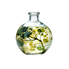 Encapsulated Nature A Miniature Tree in a Glass Vessel