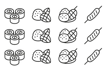 Outline icon prompt line set contour collection minimal symbol vector icons street