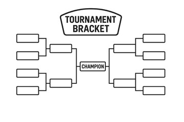 Creative Tournament Bracket Templates for Playoffs Schedule, Blank Tournament Bracket Vector Illustration, Sports Competition Chart, Game Knockout Round Design, Editable Vector