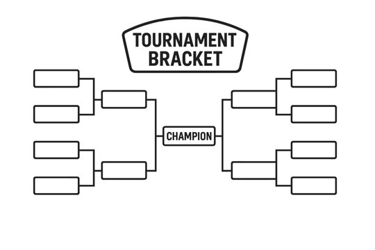 Creative Tournament Bracket Templates for Playoffs Schedule, Blank Tournament Bracket Vector Illustration, Sports Competition Chart, Game Knockout Round Design, Editable Vector