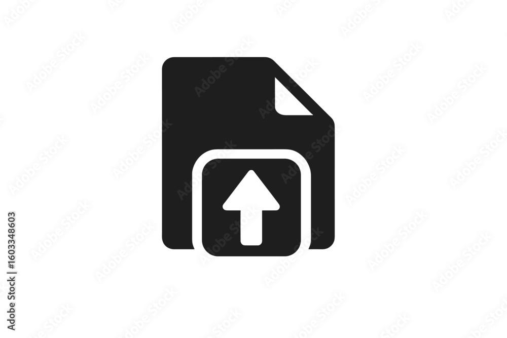 Poster upload document flat icon, file sharing, sending and synchronizing digital files, uploading and down