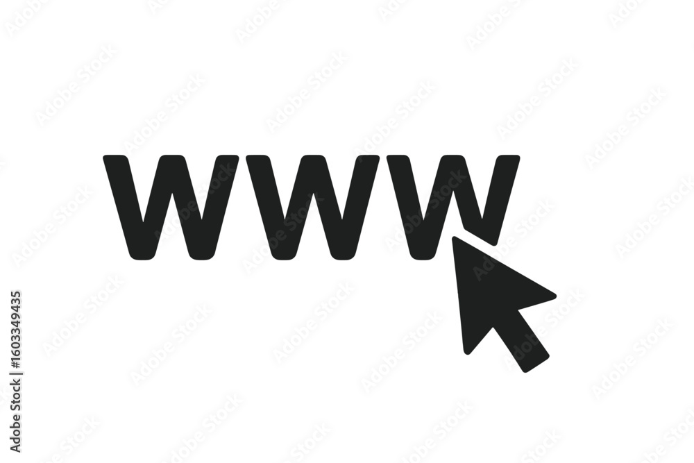 Fototapete www with computer mouse cursor vector illustration on transparent background, internet navigation ic