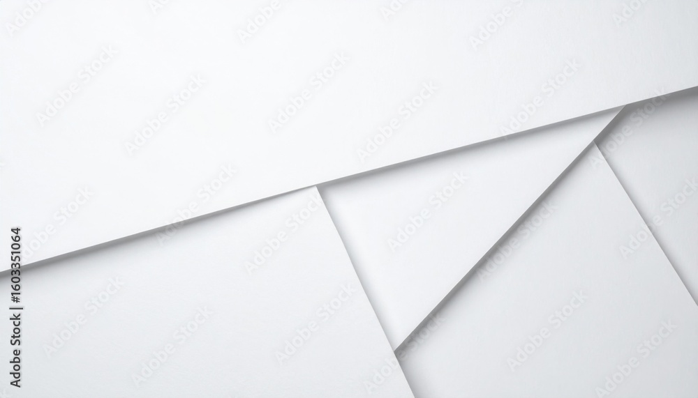Aufkleber abstract white geometrical shapes and overlapping paper texture background