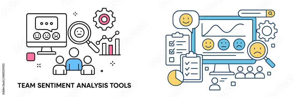 Poster understanding team sentiment through analysis tools at a digital workspace