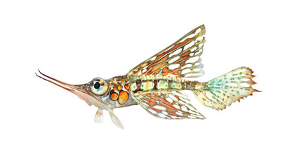 Fototapeta premium Piper gurnard Trigla lira isolated on white background 