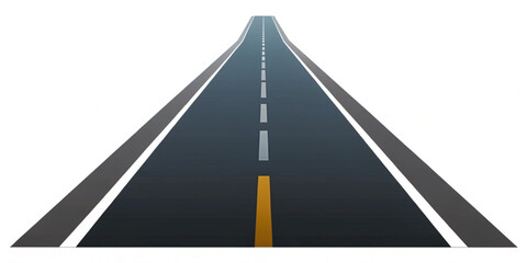 International traffic lights day concept Long road going into the distance Vector icon isolated on white background