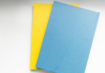 abstract blue and yellow books