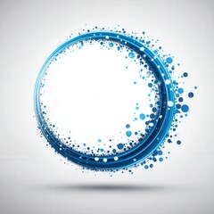 abstract blue dots circle, isolated white background 