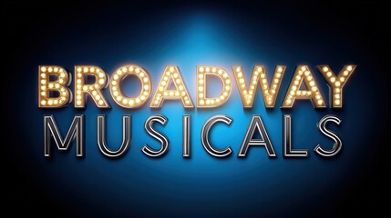  illustration says "BROADWAY MUSICALS" sign, banner, wallpaper, backdrop