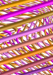 Colorful abstract lines intertwining in vibrant pink and gold hues  