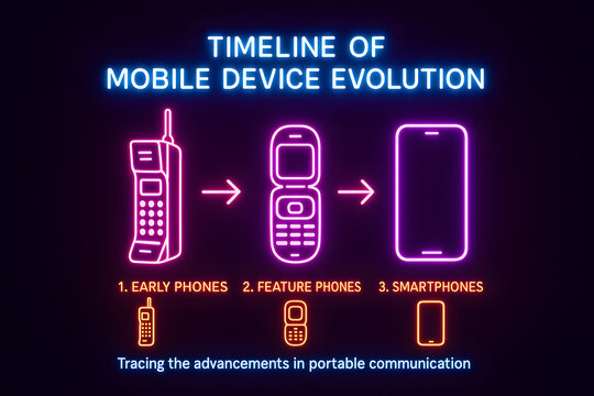 Mobile Evolution Timeline Infographic from 1G to 6G for Tech Historians