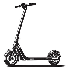 Vector illustration of a sleek black and white electric scooter design