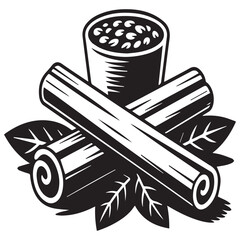 Vector illustration of cinnamon sticks and peppercorns for flavoring Vector Art