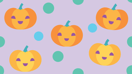 cute halloween pumpkin pattern with pastel colors halloween background