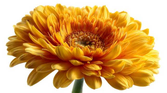 Vibrant yellow Gerbera daisy bloom bursts with sunny optimism and natural beauty