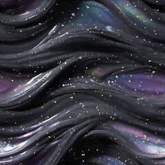 liquid metal waves dark graphite base iridescent highlights scifi luxe seamless.