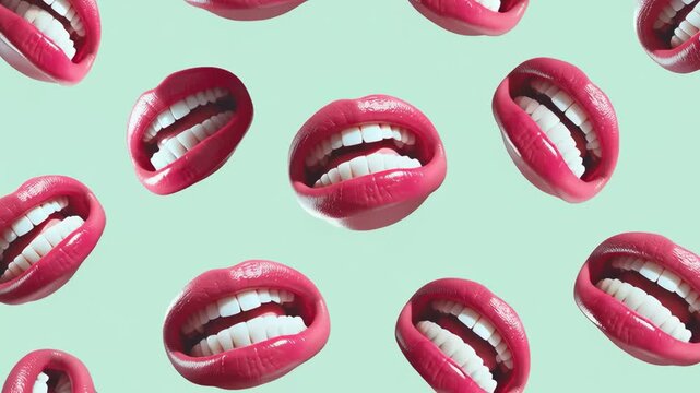 Playful Abstract Repeating Lips and Tongues background