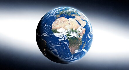 Fototapeta premium Planet earth viewed from space with continents and clouds