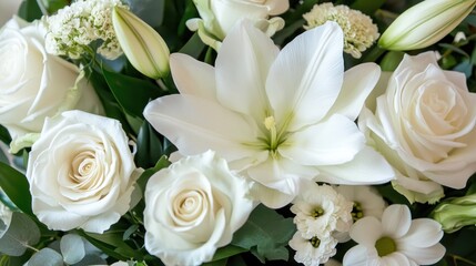 Close-up of a white flower arrangement