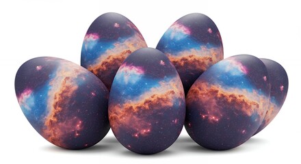 Decorated eggs galaxy pattern cluster