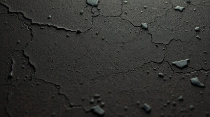 Dark Cracked Surface with Water Droplets