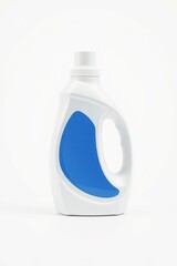 White Detergent Bottle Mockup with Blue Label Area