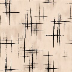 minimalist chinese ink bamboo strokes on warm beige canvas.