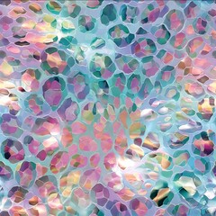 Iridescent pixel leopard print hologram effect futuristic Y2K seamless repeat.