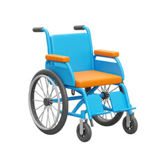 Fototapeta premium 3d blue wheelchair isolated on transparent background