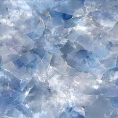 Obraz premium abstract arctic ice crackle geometry cool polar blue translucent white steel grey crisp minimal.