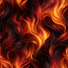 abstract flame pattern seamless textile design fiery colors red orange black.