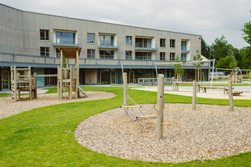 A new playground has been built next to a residential building, improving life for families and...